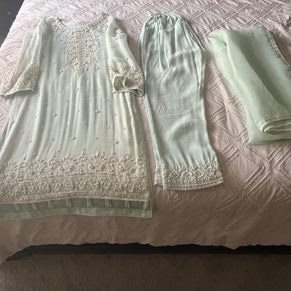 3 piece cotton net suit